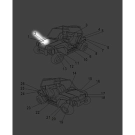 Polaris RZR Hood Decal, 170 EFI, Top, Right, Blue, Genuine OEM Part 7181570, Qty 1
