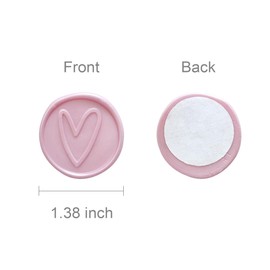 allydrew Adhesive Wax Seal Stickers for Envelopes, Wedding Invitations, Christmas Packages, Gifts, Parties (30pcs), Pink Heart