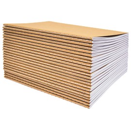 Better Office Products Kraft Notebooks 24 Pack, Blank Unlined, 8.3 in x 5.5 in, A5 Size, 60 White Pages, 80 GSM, Soft Cover Notebooks, Stitched Spines, Art Drawing Sketchbook