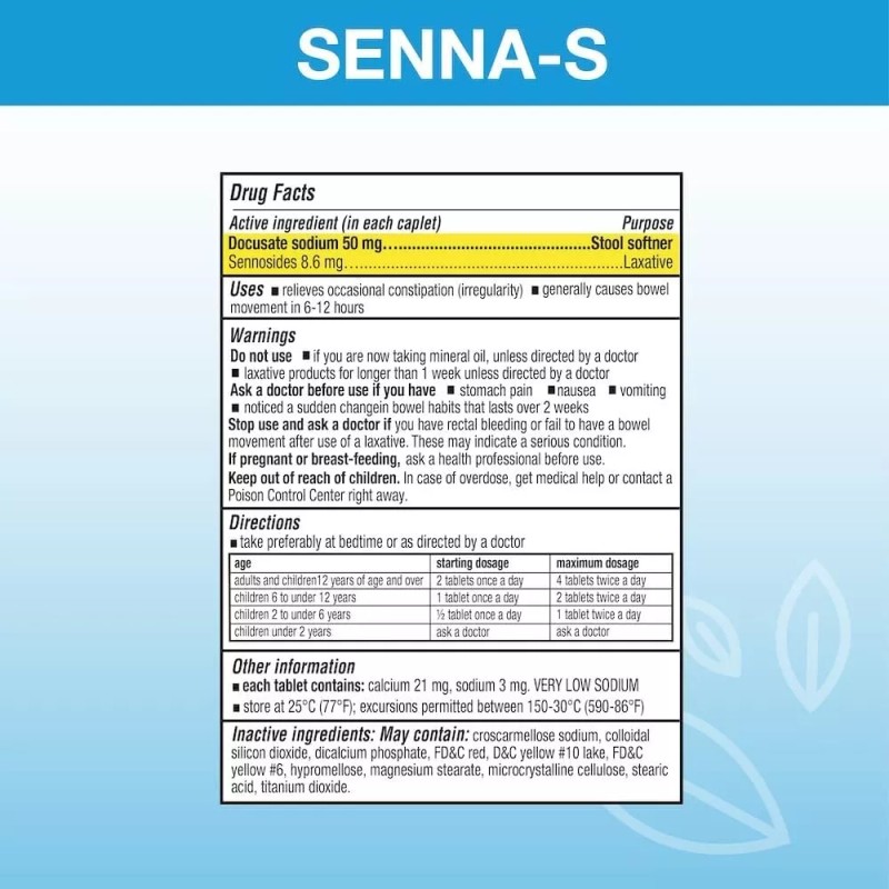 Puregen Senna-S Natural Vegetable Laxative & Docusate Sodium Dual Action