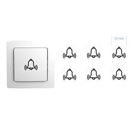 Bells Sticker Set of 6 Stickers Bell Doorbell Alarm (RP1/2) (20 mm)