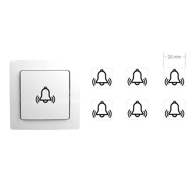 Bells Sticker Set of 6 Stickers Bell Doorbell Alarm (RP1/2)