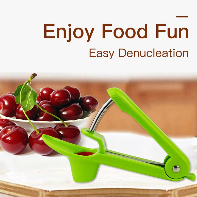 Cherry Pitter, Cherry Stoner Remover with Stainless Steel Rod, Olive