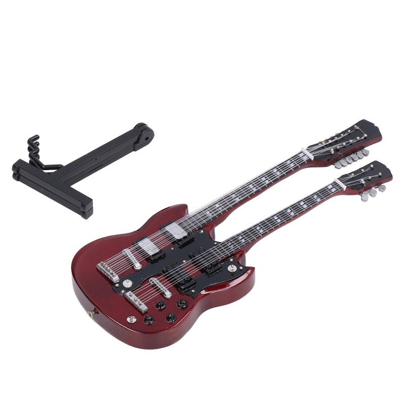 Wooden Miniature Guitar Elegant Mini Electric Guitar Musical Instrument Model