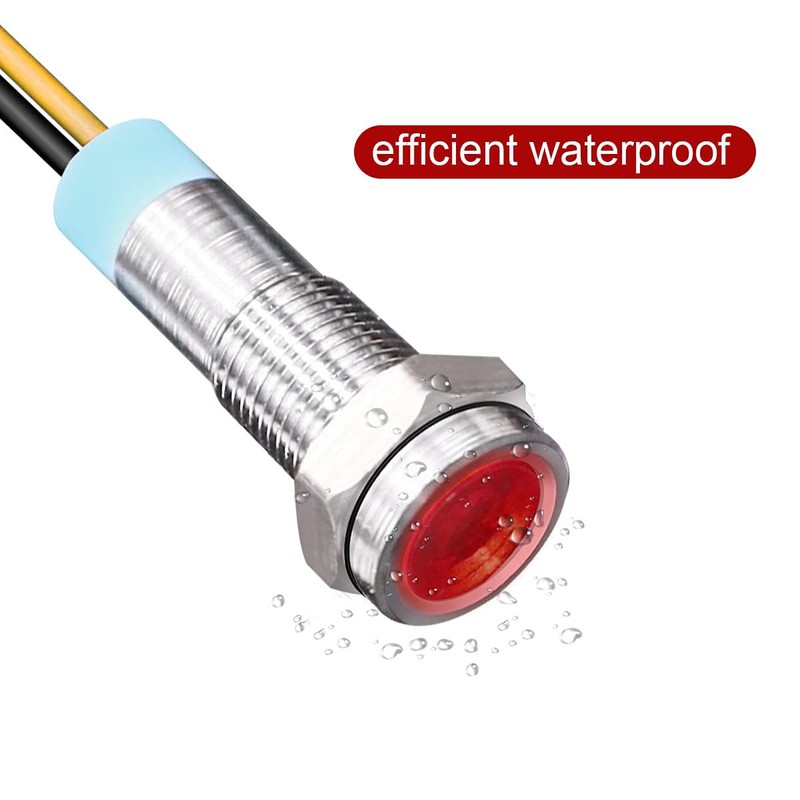 Gebildet 5pcs 8mm 230V AC LED Metal Indicator Light Waterproof