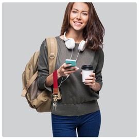 Fishent Stretchy Wristlet Keychain,Braided Cute Wrist Lanyards for Keys, Key Chain Holder for Women Men, Wrist Strap Keychain for Car Keys Phone Camera Wallet ID Badges Card (Red)