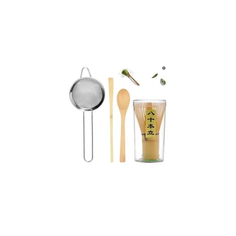 Bamboo Matcha Whisk Set for Tea Making – 4-Piece Chasen