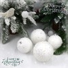 Fassory 6Pcs 10cm White Christmas Baubles Large Christmas Balls Hanging