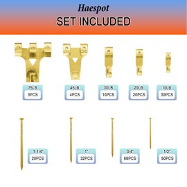 Picture Hanging Kit 302 PCS, Picture Hangers, Wall Hanging Kit, Picture Hanging Hardware, Picture Hanging Wire, Frame Hanging Hardware, Nails for Hanging Pictures, Plate Hangers for The Wall