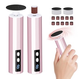 Callus Remover for Feet, 2 in 1 Electric Foot Callus Remover, 9 Speeds Pedicure Tools for Feet, Replacement Sandpaper Foot File Grinder Tool for Dead Skin (Rose Gold)