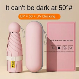 Mini UV Protection Umbrella for Sunny and Rainy Days – Portable Design with UV Coating and 6 Reinforced Ribs