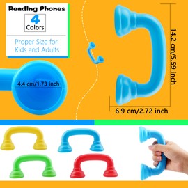 Cagemoga 20 Pieces Whisper Reading Phones Colorful Plastic Whisper Phones for Kids Reading Auditory Feedback Speech Therapy and Improves Reading Fluency and Pronunciation Accuracy, 4 Colors