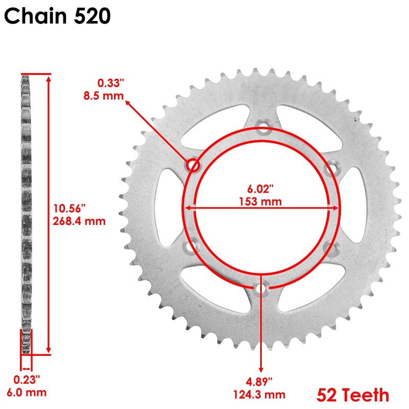 Caltric Red Drive Chain And Sprocket Kit for Honda CR125R