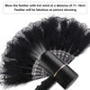 Mwoot Embroidered Flower Marabou Feather Fan, 1920s Vintage Style Folding