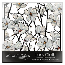 Quality Microfiber Lens Cleaning Cloth - 6”x6” - for Eyeglasses, Sunglasses, Phones, Screens, Blue-Light Glasses, Monitors - Fine Art Design - Tiffany Magnolia