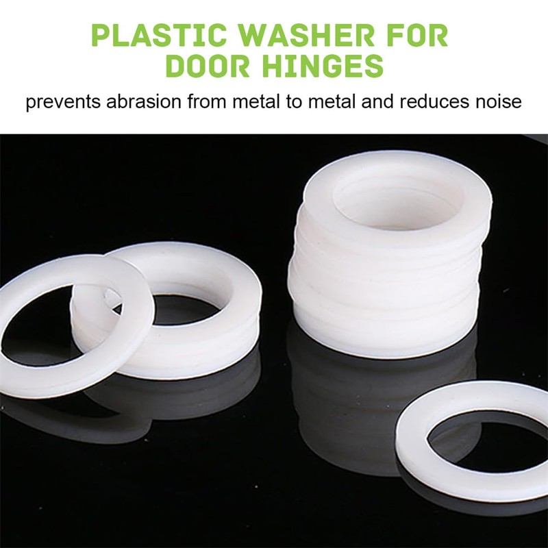 Door Hinge Plastic Washer Fitting Rings 100PCS Round Nylon Flat