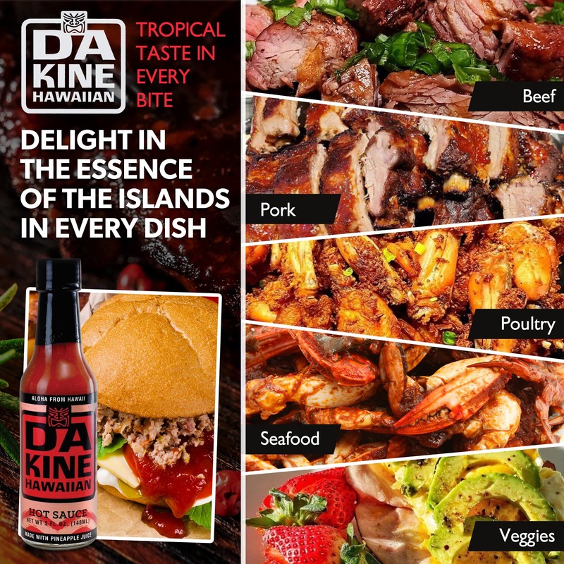 Da Kine Hawaiian Gourmet Pineapple Hot Sauce - Vegan &