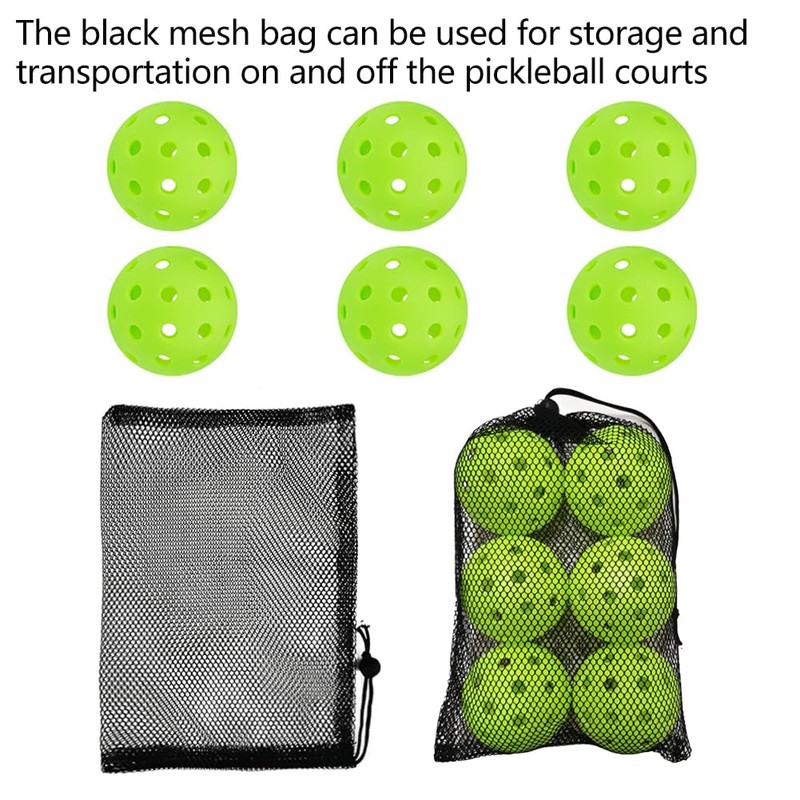 6 - Pack Pickleball Balls, 40 Holes Outdoor Pickleballs, High