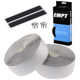 EMPT ES-JHT020 EVA Road Handlebar Tape, Cushion EVA Bar Tape, Road Pista Drop Handlebar Tape, *End Caps and End Tapes Included (Carbon Silver (Silver))