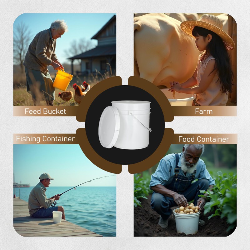 ATERET 5 Gallon Buckets Only - Durable 90 Mil All