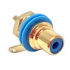 RCA Phono Chassis Panel Mount Socket, Gold Plated Connector, Blue