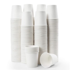 Vumdua 300 Pcs 6 oz Disposable Paper Cups, Hot/Cold Beverage Drinking Cup for Coffee, Water, Tea, Juice, Espresso & Cortado (White)