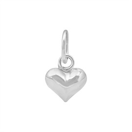 Silverly Sterling Silver Puffed Heart Charm for Earrings and Charm Bracelet - Small Heart Pendant for Chain - Tiny 925 Silver Charms for Jewellery Making - Cute Romantic Design - Jewellery Findings