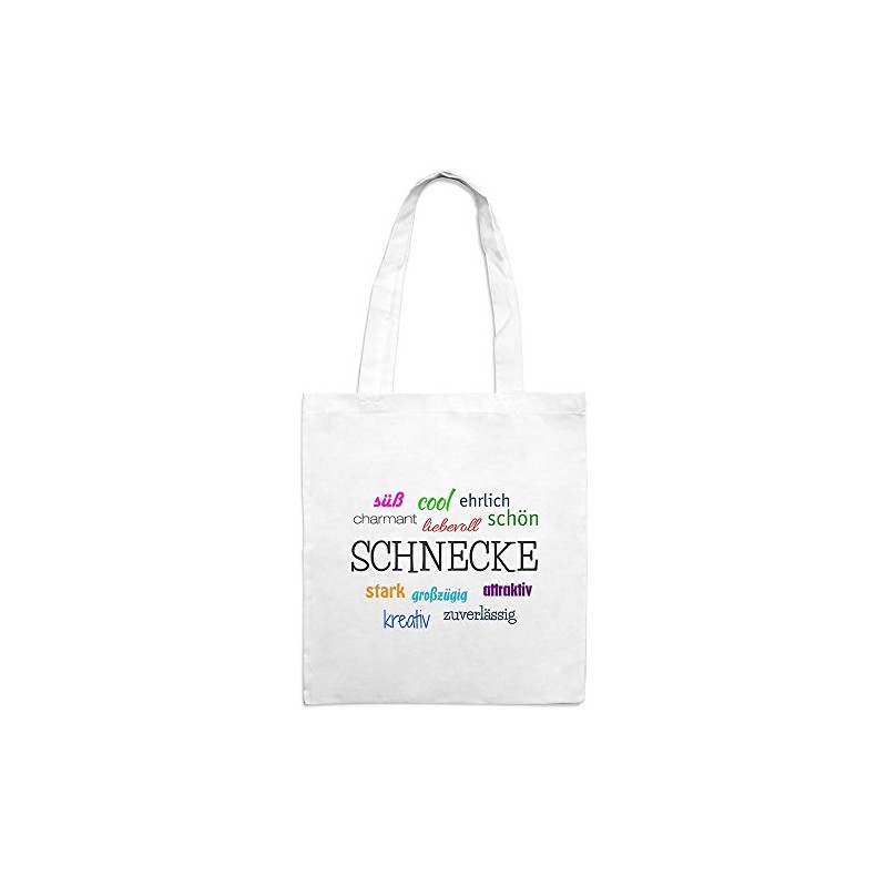 Jute Bag with Name Snail - Positive Features Motif -
