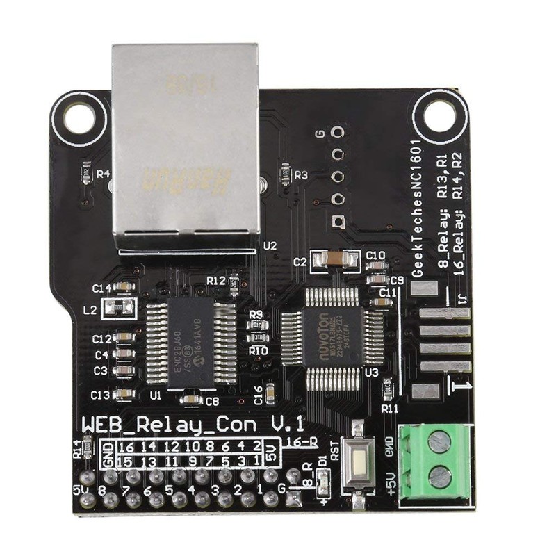 Ethernet Controller Network Web Server + 16-Channel Relay Module with