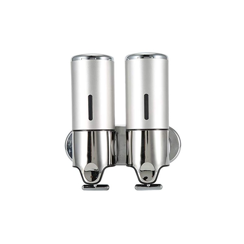Oumefar Dispensador de Jabón líquido baño Pared Doble 500ml, Plástico