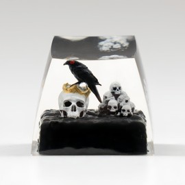 ULTRAEQUIP Artisan Keycaps Raven&Crow Resin Skull keycap ESC Custom Keycap 1U SA Prolfile Handmade Keycaps for MX Switch Mechanical Keyboards Key Cap (King_Skull)