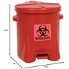 Eagle 6 Gallon Biohazard Trash Can with Foot-Operated Self-Closing Lid,