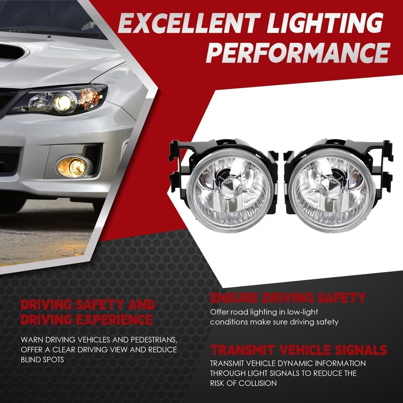 Nakkaa Fog Light Assembly Compatible with Impreza 2011-2014 Halogen
