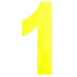 Merriway BH05615 (2 Pcs) Yellow High Visibility Reflective Plastic Stick-On Wheelie Bin Post Box Crate Dust Bin Number 150 mm (6 Inch) Number 1 - Pack of 2 Pieces