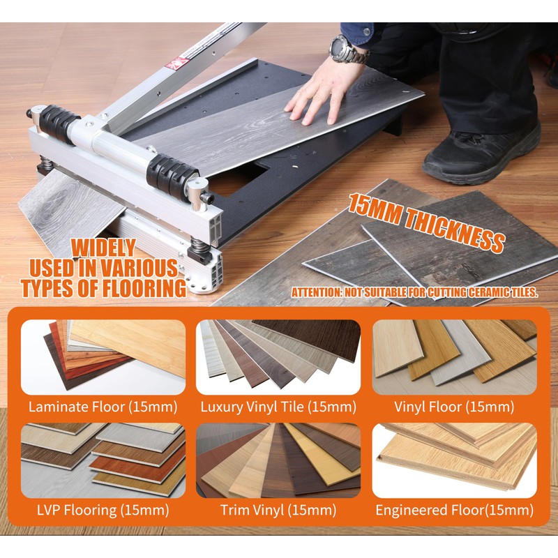 CUTTEREX Heavy Duty 13" Professional Laminate Floor Cutter, Vinyl Floor