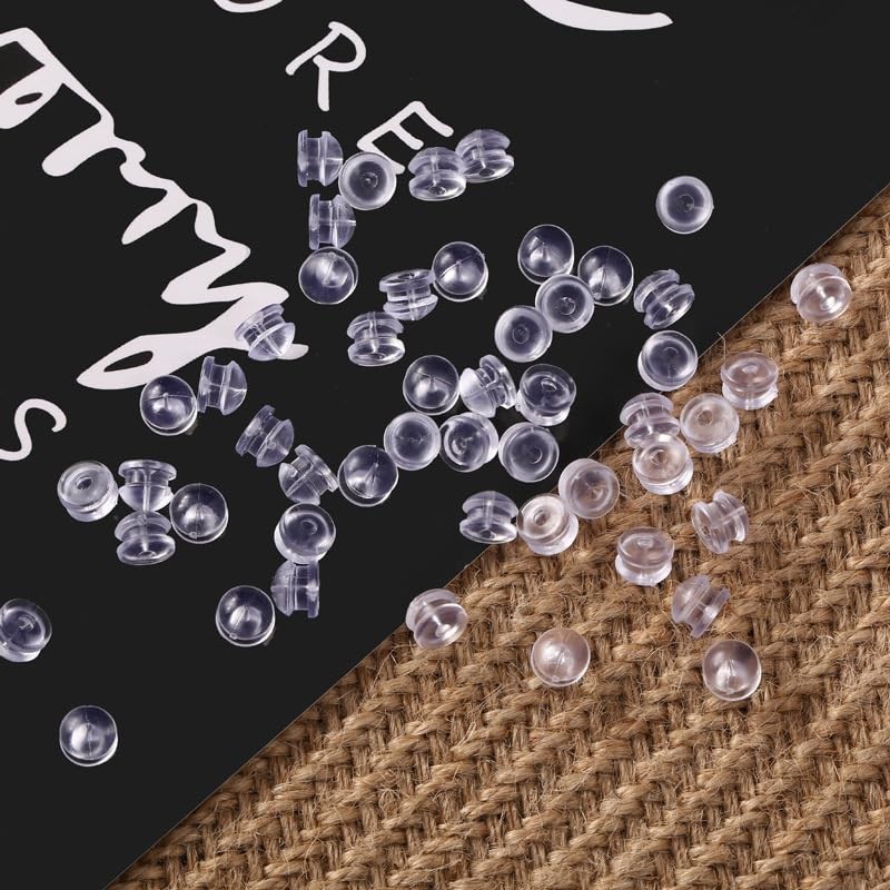 Kerryjewl Earring Backs Rubber,50pcs Soft Clear Earring Backs for Studs,Hypoallergenic