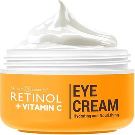 Retinol + Vitamin C Eye Cream - Anti-Aging, Dark Circle & Puffiness Treatment for Smooth, Firm Skin - Hydrating & Nourishing Formula for Sensitive Under-Eye Area