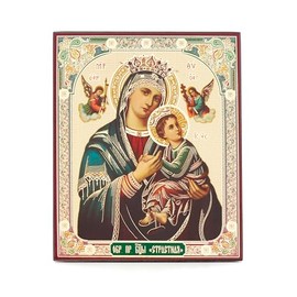 NKlaus Mother of Perpetual Aid Wooden Icon 10 x 12 cm Christian Orthodox 13933