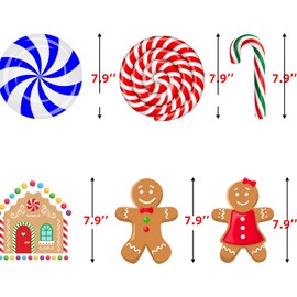 Funnlot 57PCS Peppermint Floor Decals Christmas Wall Stickers Decals Christmas Stickers Candy Wall Stickers for Candyland Decoration