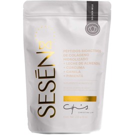 SESĒN Colágeno Golden Milk Grass Fed 225g | Colágeno + Cúrcuma + Leche de Almendra + Vitaminas B3 B6 | Sin Gluten | Suplemento