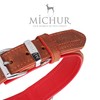 Michur Charly Leather Dog Collar, Brown / Red, Leather Dog
