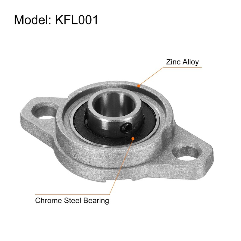 sourcing map 2pcs KFL001 Pillow Block Bearings 8mm Bore Bearing