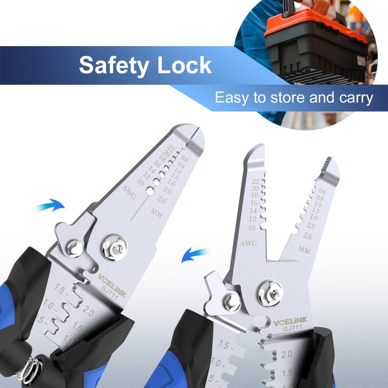VCELINK 3 in 1 Wire Stripper Cutter Electricial, 6 inch