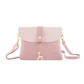 AISPARKY Small Cross Body Bag for Girls PU Leather Shoulder Handbag Cross Body Purse Gifts for Teens Girls (Pink-1)