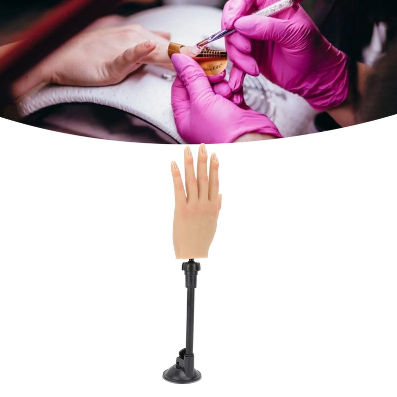 Nail Training Practice Hand Professional Bendable Silicone Female Mannequin Hand