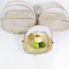 Xshelley Square bamboo tent basket with lid, vegetables/fruits, bread, storage