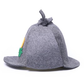 PetriStor Sauna Hat Sherlock Holmes - Sauna Hat for Men - Wool Sauna Hat - Sauna Hat for Women - Bathhouse hat - Natural Felt Sauna Cap (Gray)