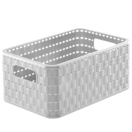 Rotho Country Rattan Effect Storage Box, 6 Litres, Plastic (Polypropylene), BPA-Free