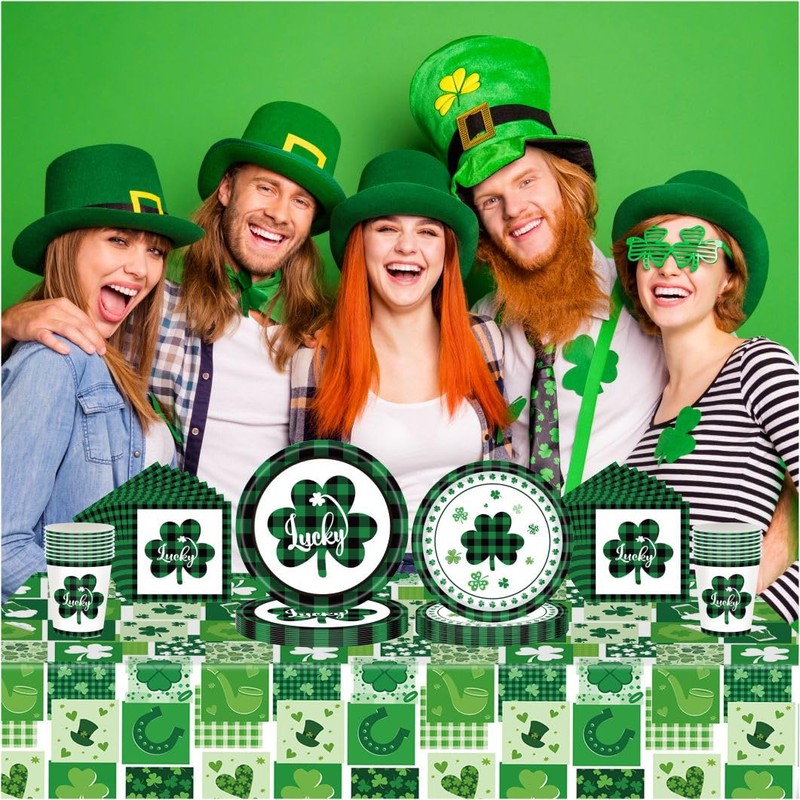 2Pack St. Patrick's Day Tablecloth St. Patrick's Day Lucky Green