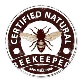 CafePress Certified Natural Beekeeper 5.5" Round Car Magnet Magnetic Bumper Display